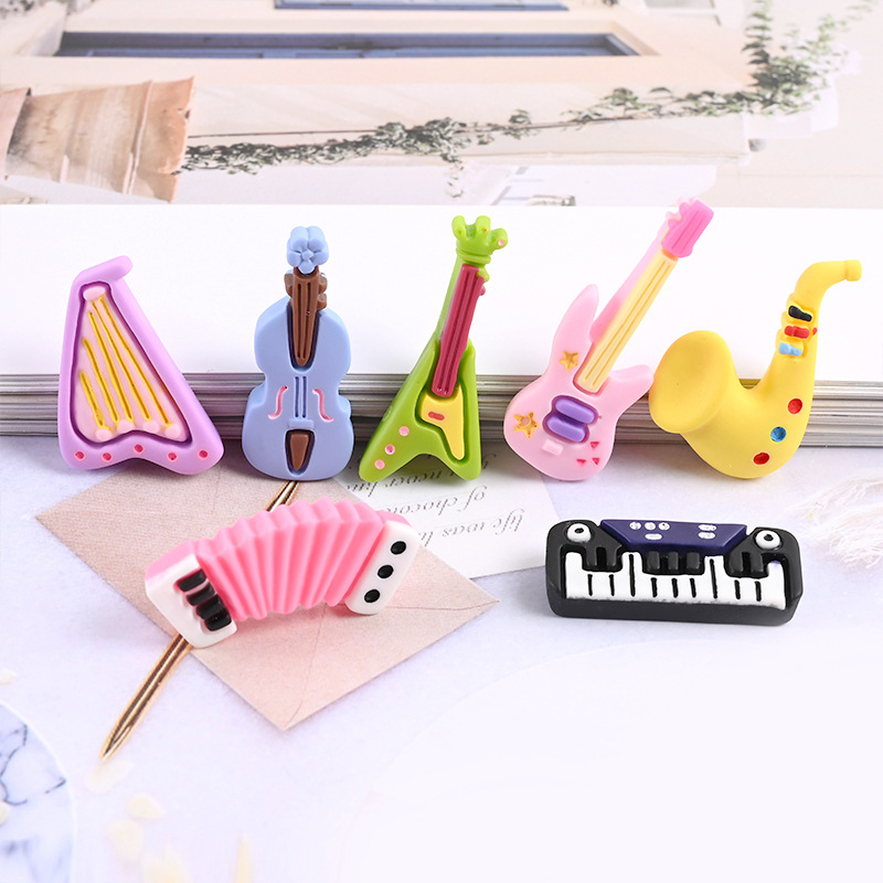 Musical Instrument Jewelry - 10pcs Cartoon Kawaii Resin Mini Musical