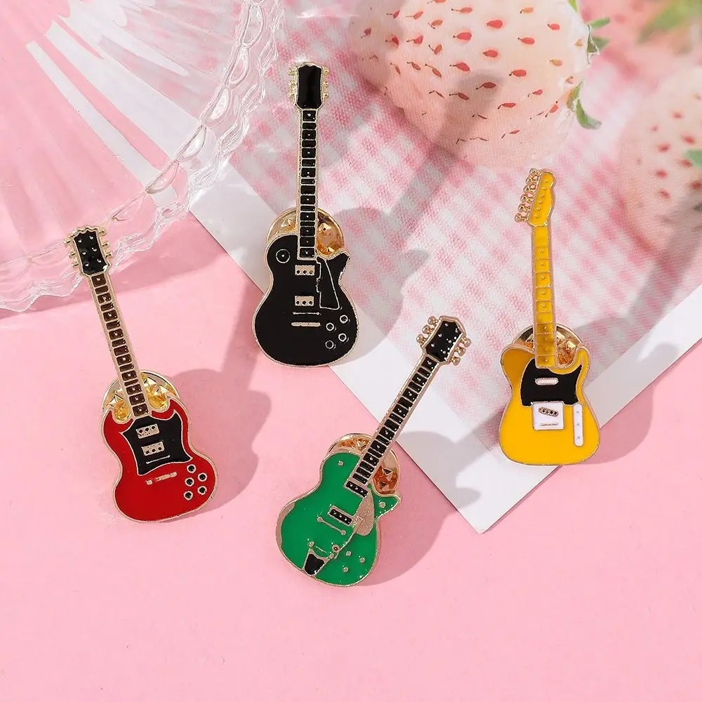 Musical Instrument Jewelry - 1/2/4PCS Vintage Metal Enamel Guitar Brooch