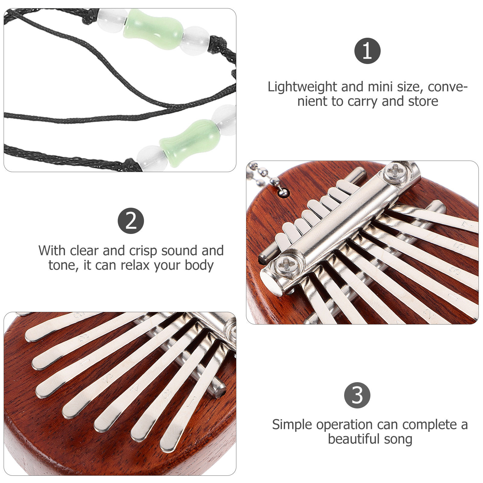 1Set Kalimba Mini 8 Keys Thumb - Musical Instrument For Beginners review and price