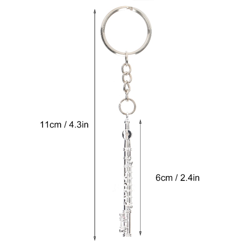 Flute Keychain Metal Key Ring  - Musical Instrument Jewelry review and price