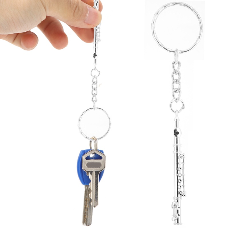 Flute Keychain Metal Key Ring  - Musical Instrument Jewelry review and price