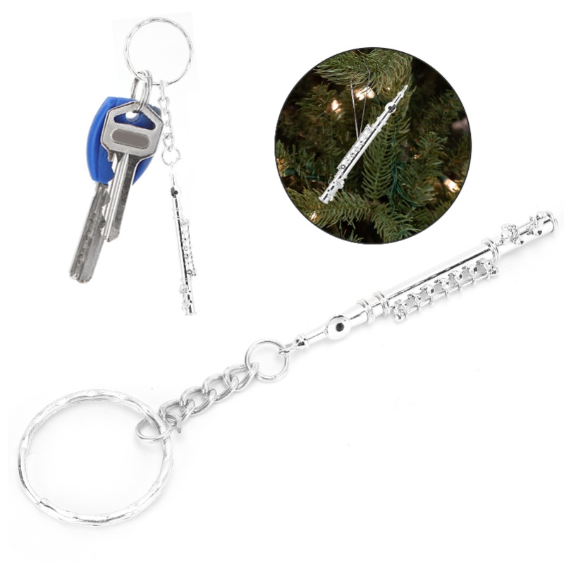 Flute Keychain Metal Key Ring  - Musical Instrument Jewelry review and price