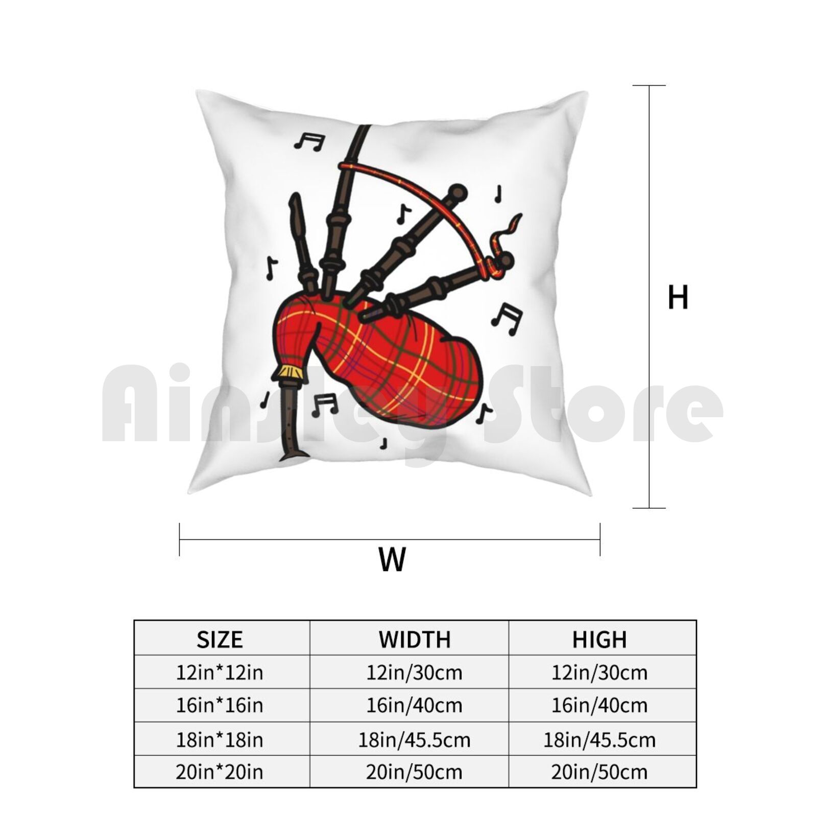 Bagpipes Pillow Case Printed H - Musical Instrument In Scotland review and price