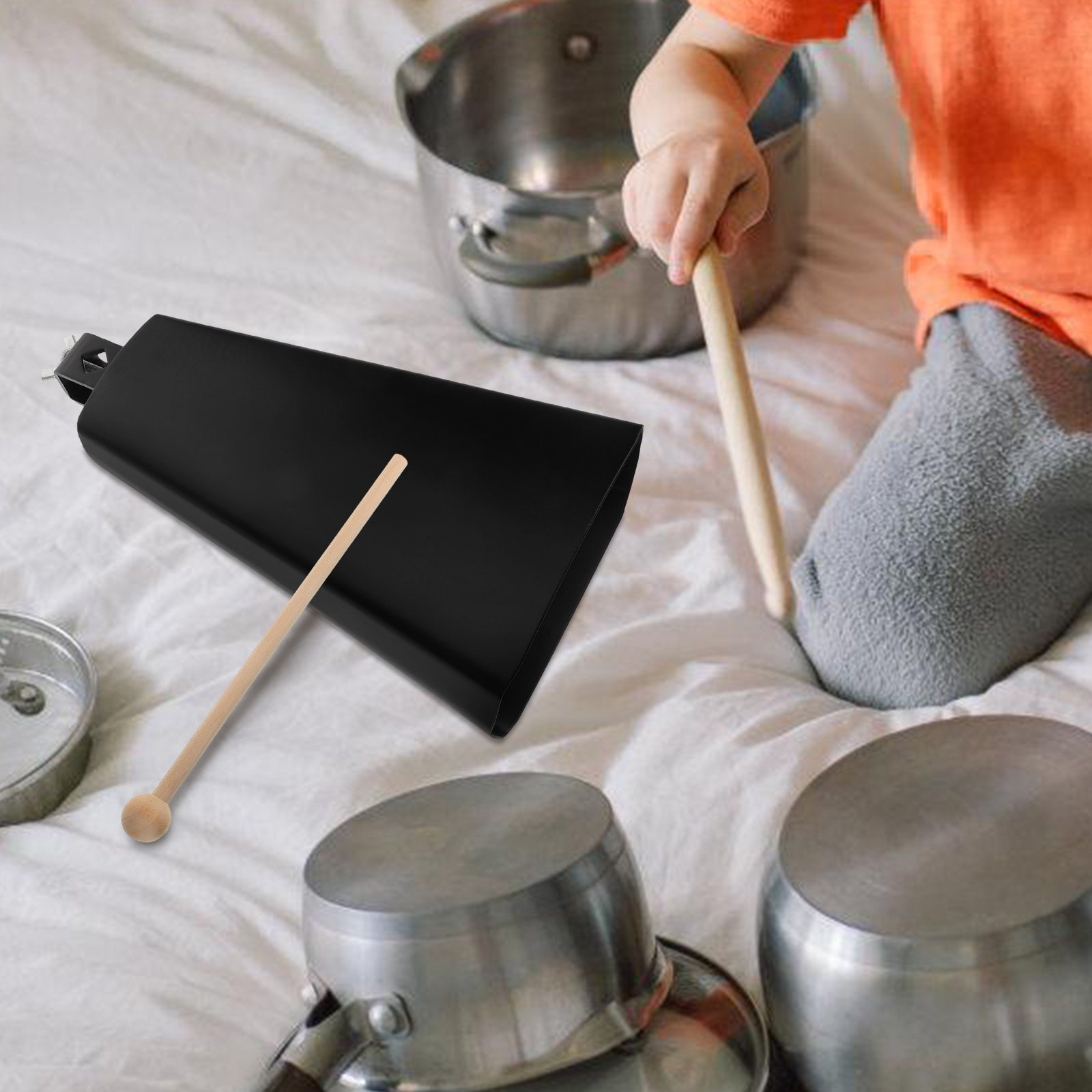1Set Metal Cowbell Instrument  - Musical Instrument Band review and price